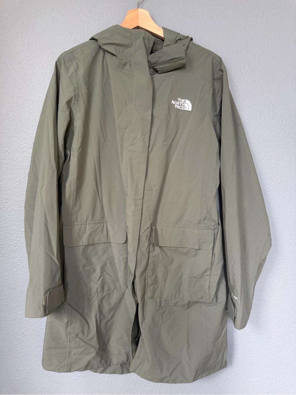 The North Face Olive Green Hooded Raincoat